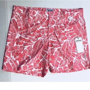 IBIZA Ocean Swim Trunks orange floral Size 32 NWT